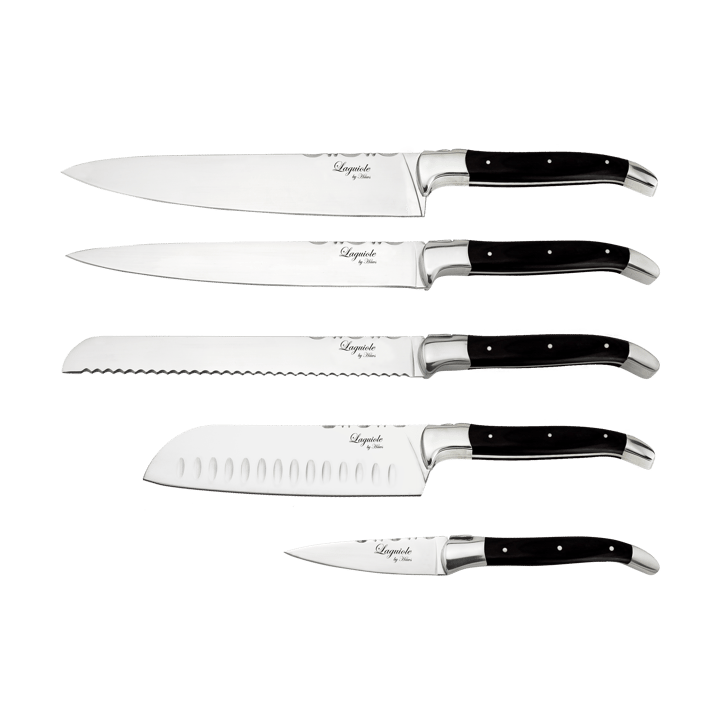 Laguiole By Hâws kockknivsset 5-delar - Black Wood - Hâws