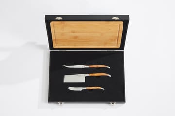 Laguiole By Hâws ostknivset med skärbräda 4-delar - Bambu-olivträ-rostfritt stål - Hâws