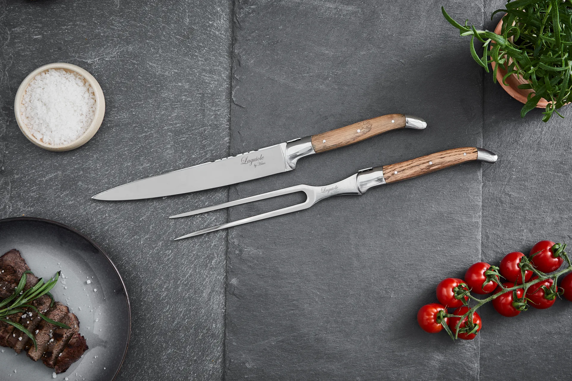 Laguiole By Hâws trancherset 2-delar, Oak Hâws