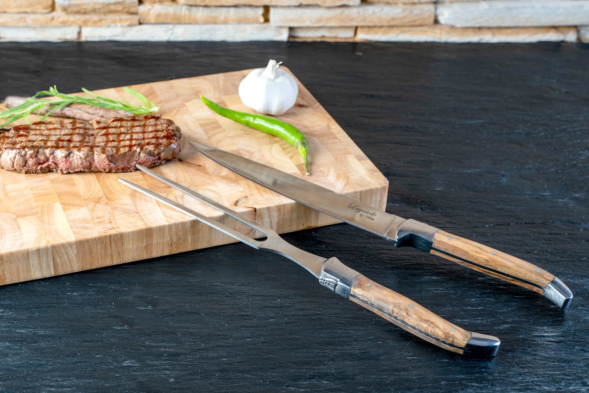 Laguiole By Hâws trancherset 2-delar, Olive Hâws