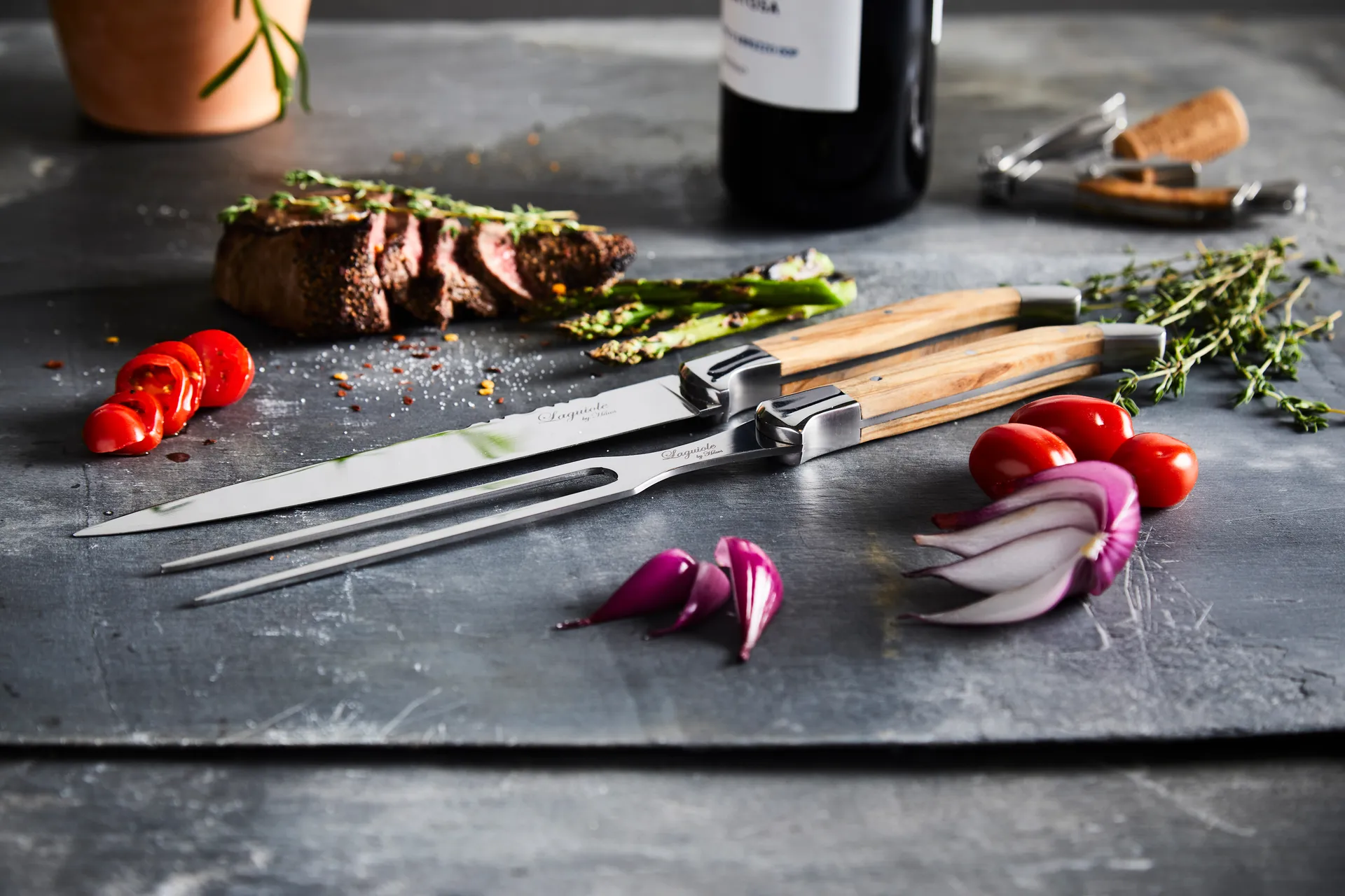 Laguiole By Hâws trancherset 2-delar, Olive Hâws