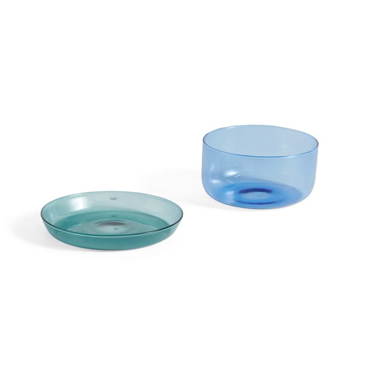 2-in-1 serveringsset skål och fat - Light blue-aqua - HAY