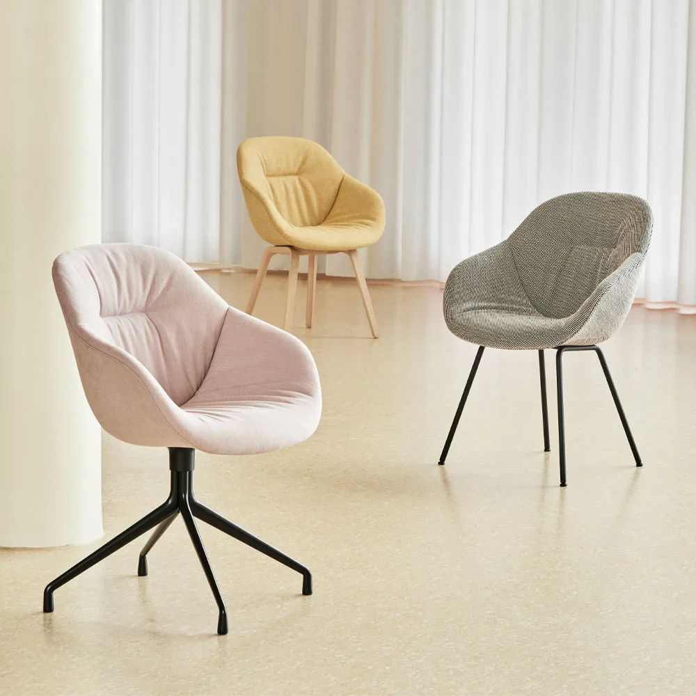About a Chair 121 Soft kontorsstol, Soft grey-snurrstativ i aluminium HAY