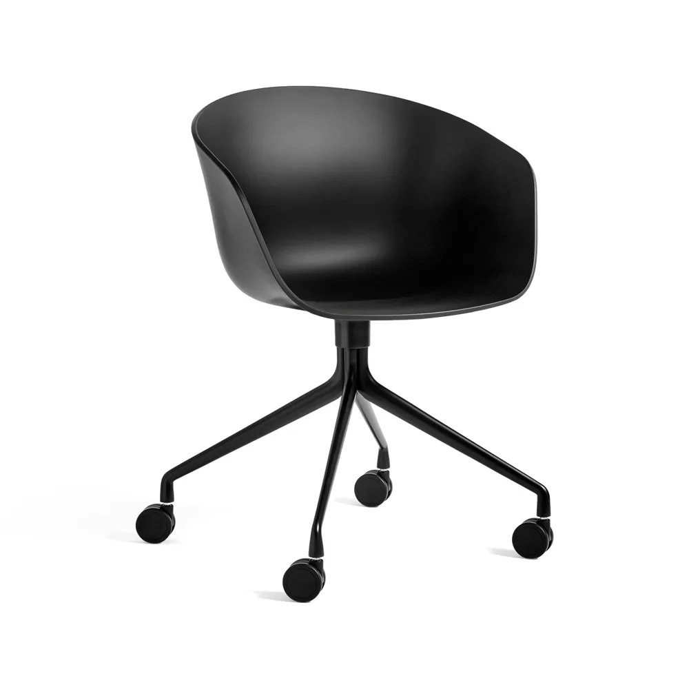 About a Chair 24 kontorsstol, black, svart stativ med hjul HAY