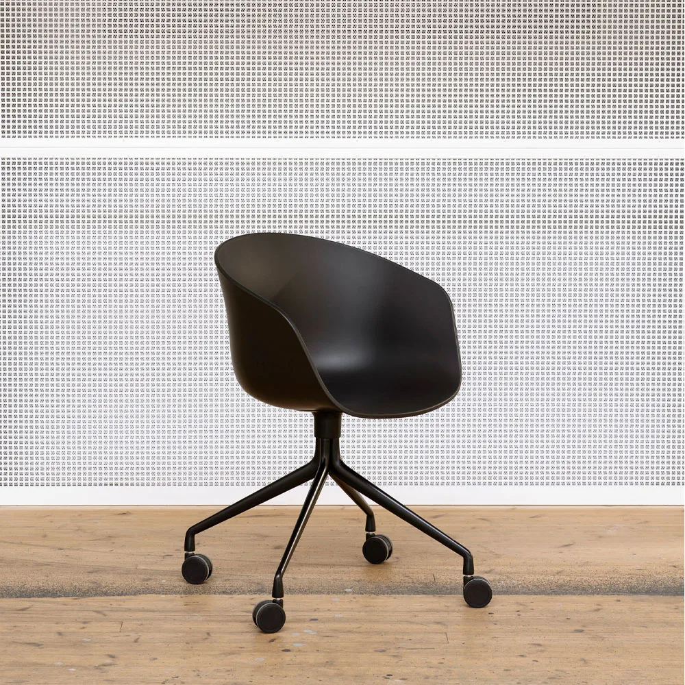About a Chair 24 kontorsstol, black, svart stativ med hjul HAY