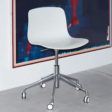 About a Chair 50 kontorsstol - Black, svart stativ med hjul - HAY