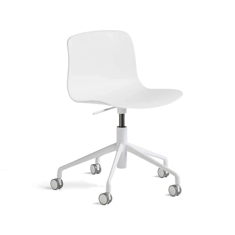 About a Chair 50 kontorsstol, white, vitt stativ med hjul HAY