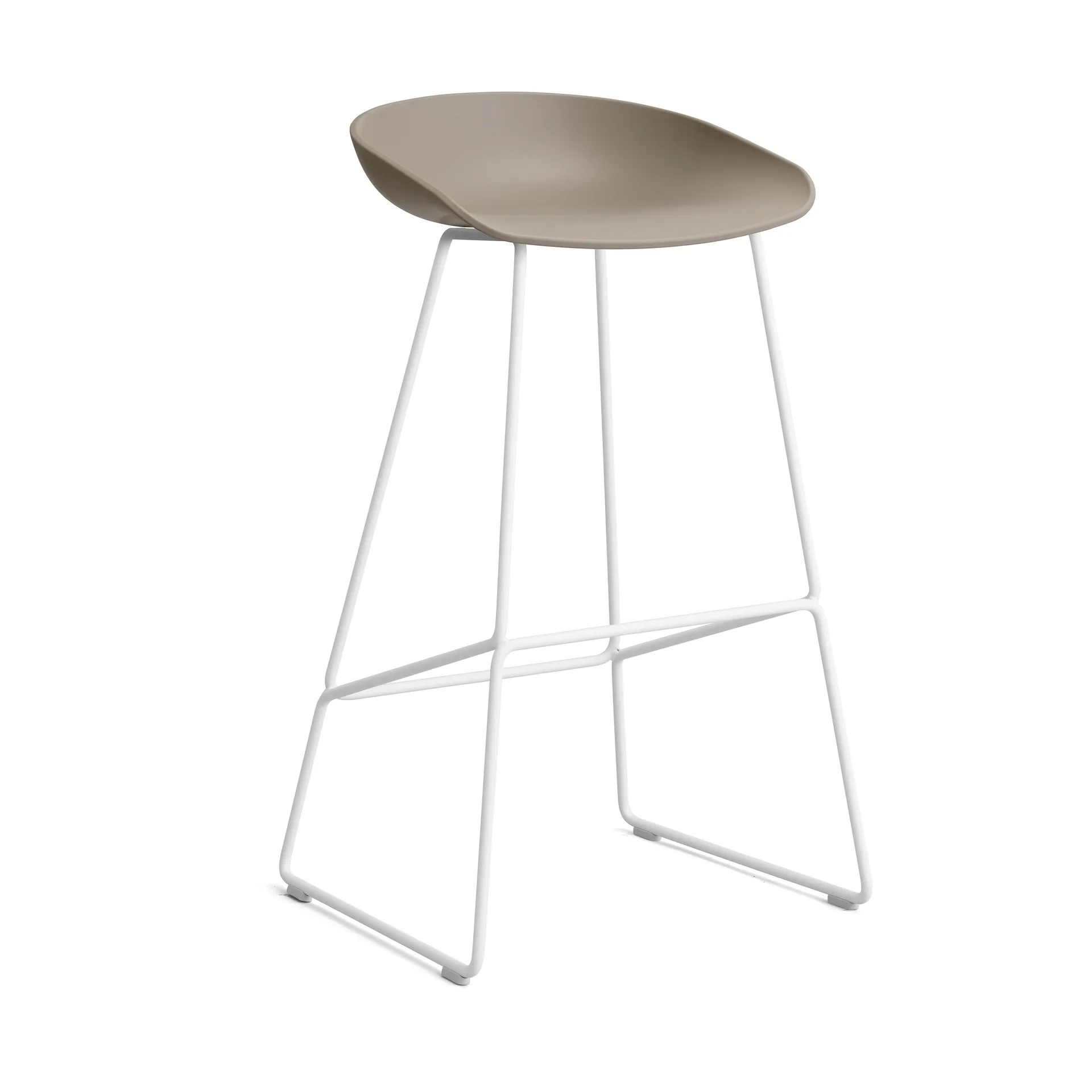 About a Stool 38 High barstol 2.0, Khaki-vitt stålstativ HAY
