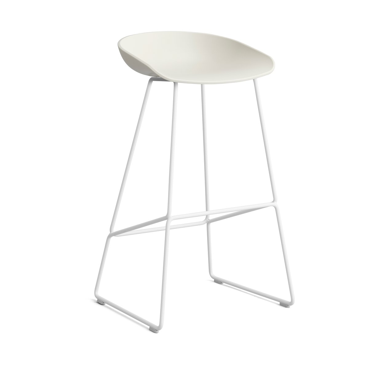 HAY About a Stool 38 High barstol 2.0 Melange cream-vitt stålstativ