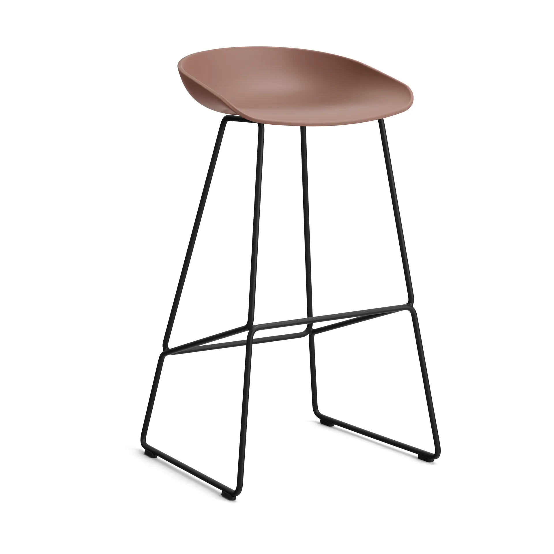 About a Stool 38 High barstol 2.0, Soft brick-svart stålstativ HAY