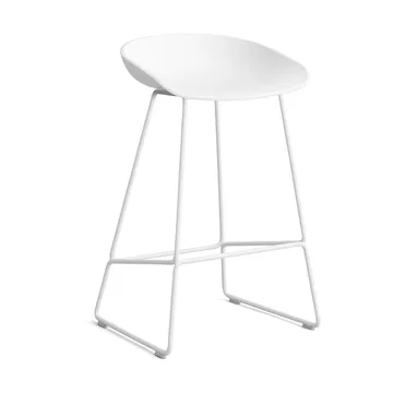 About a Stool 38 Low barstol 2.0 - Vit-vitt stålstativ - HAY