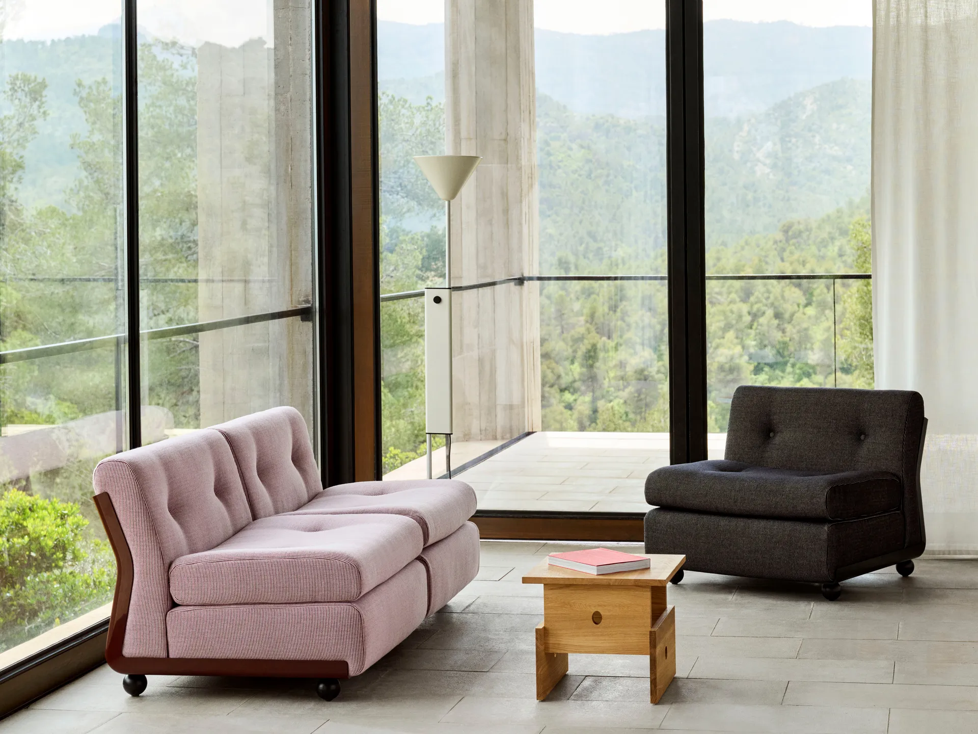 Amanta soffmodul, Anthracite-turf blue red mélange, 1-sits/fåtölj HAY