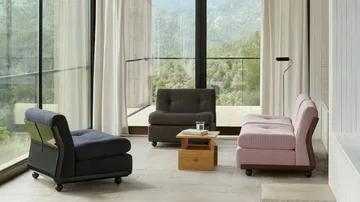 Amanta soffmodul - Anthracite-turf blue red mélange, 1-sits/fåtölj - HAY