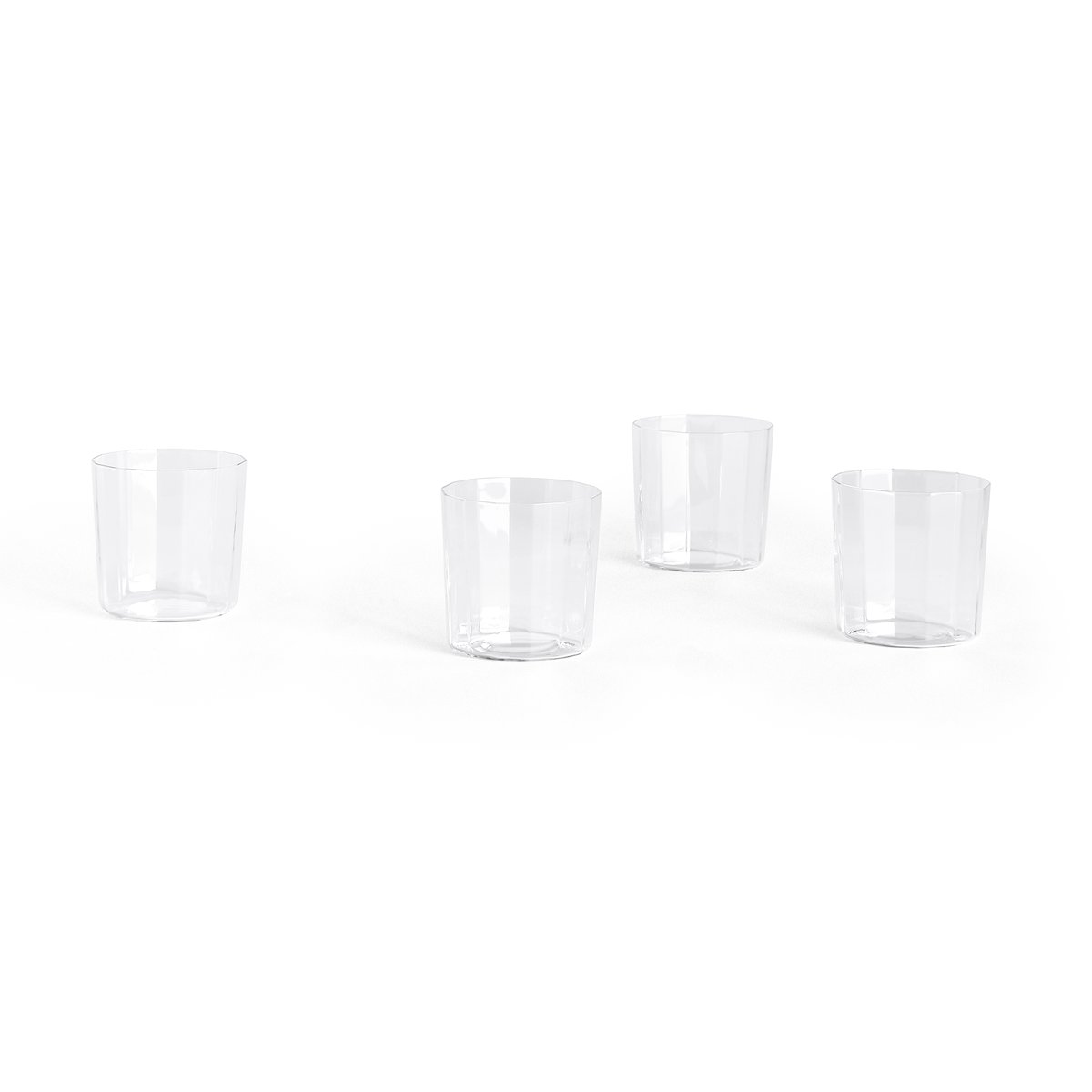 HAY Angle dricksglas 4-pack Wide 7,5 cm | Skandinavisk Design | Dricksglas | Transparent