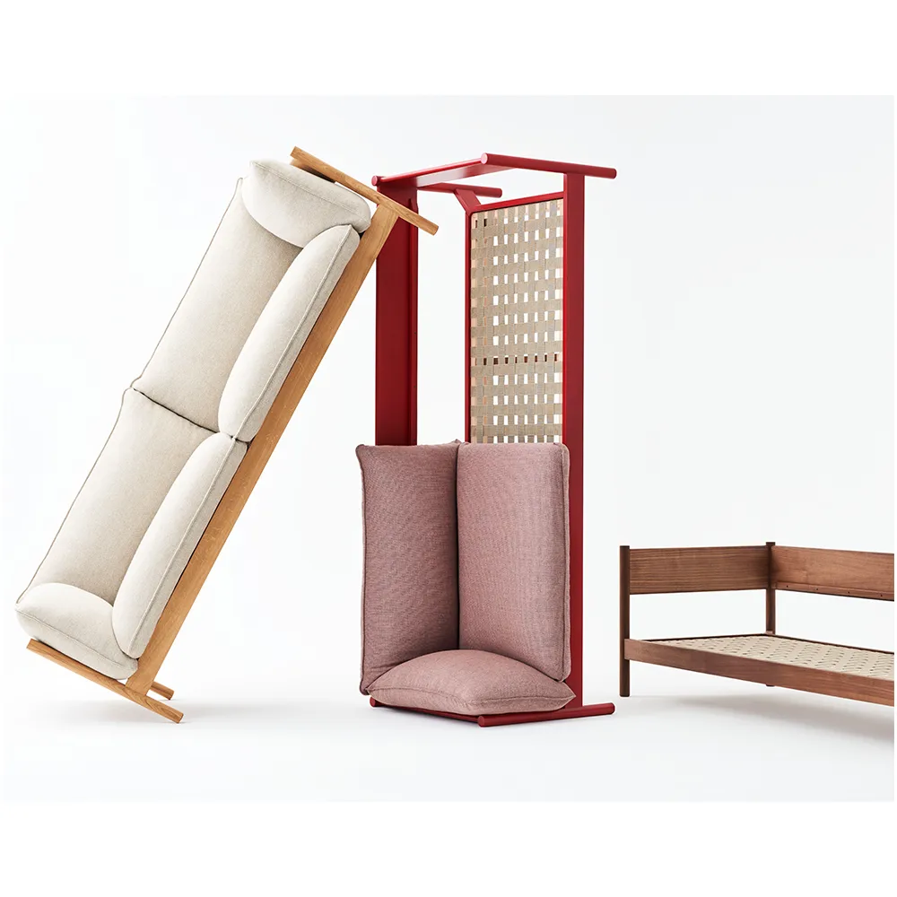 Arbour ECO 3-sits soffa, tyg hallingdal 220 beige, vaxoljad ek HAY