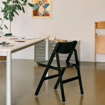 Backflip Chair stol - Anthracite lackerad bok - HAY