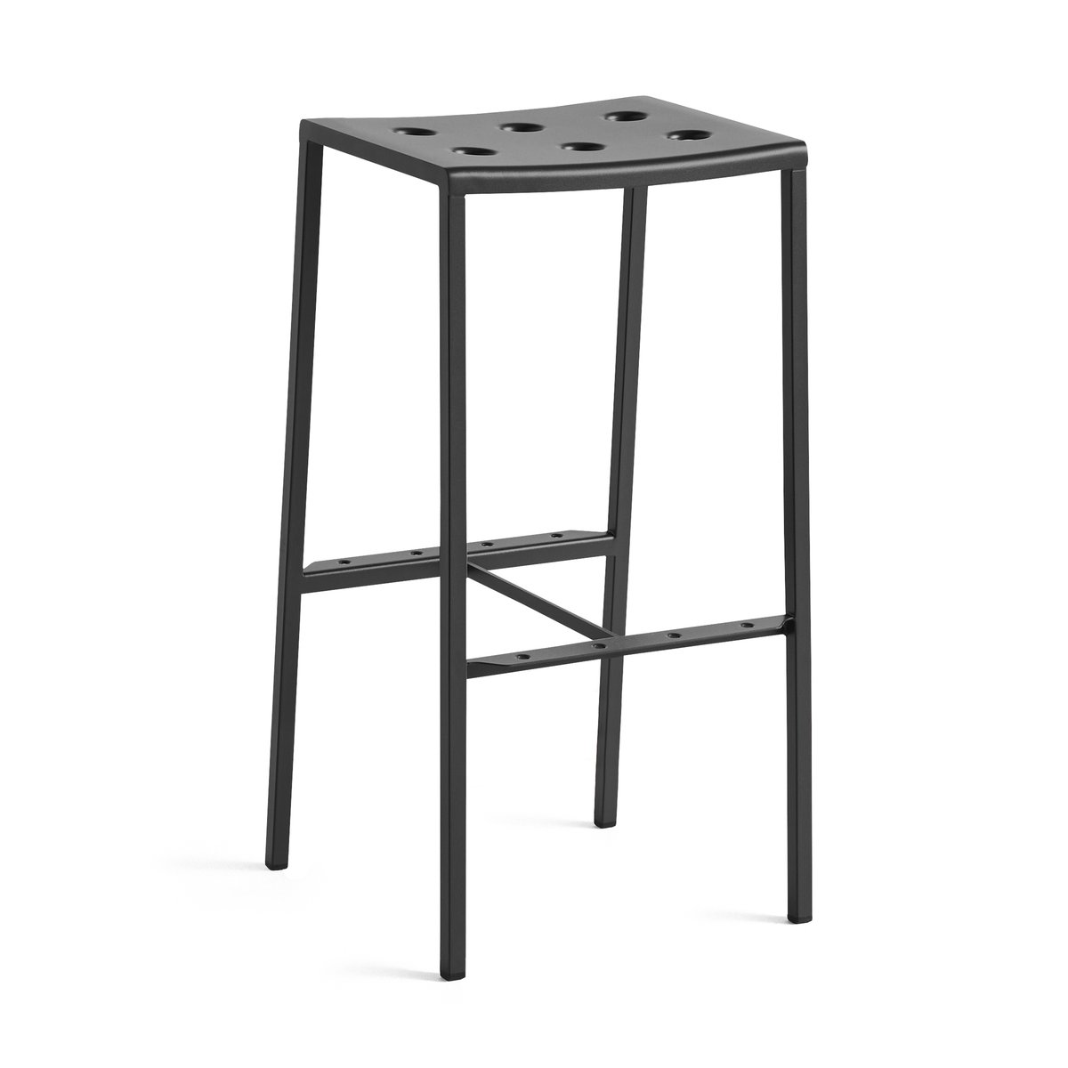 HAY Balcony barpall hög 75 cm Anthracite | Skandinavisk Design | Trädgårdsstolar | Svart