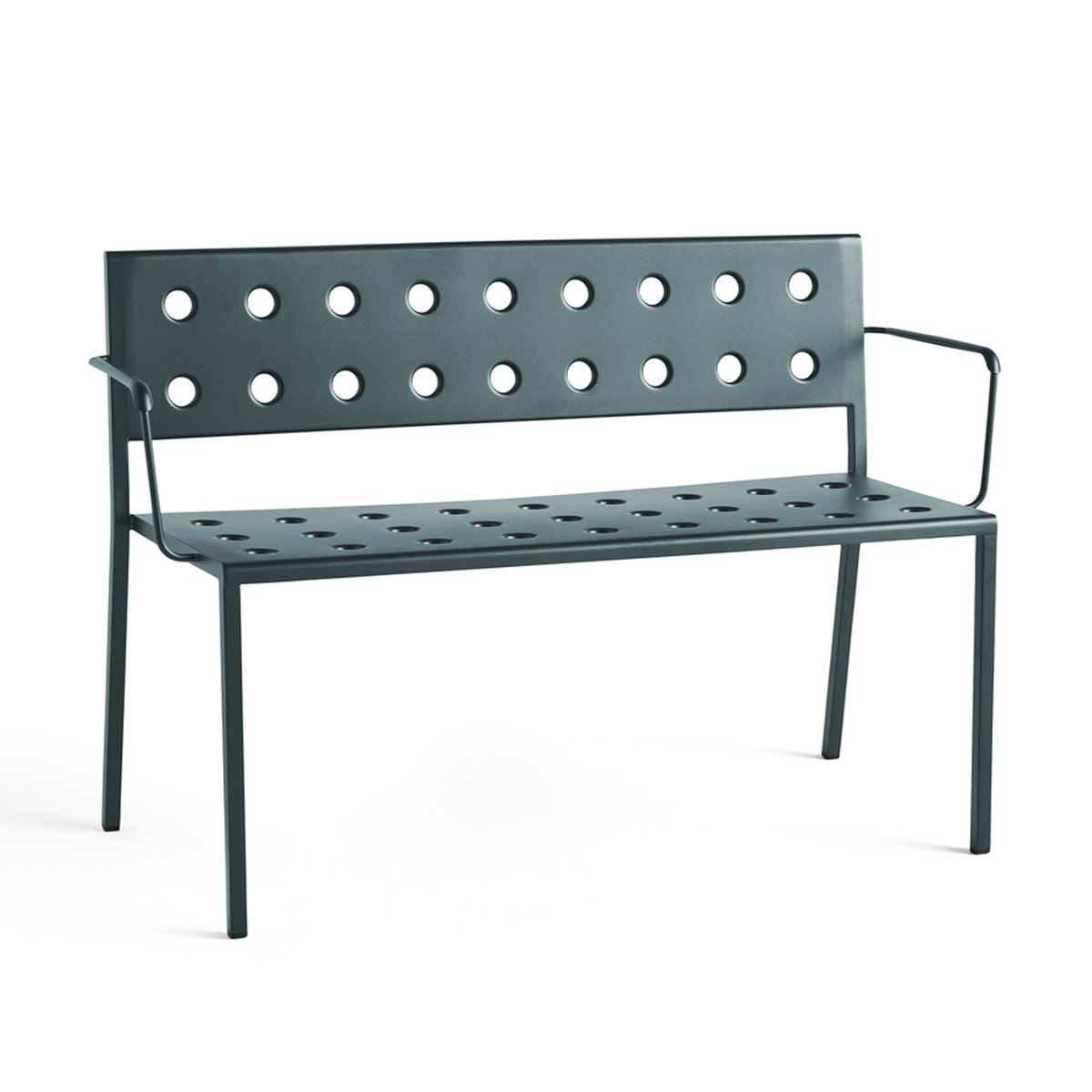 HAY Balcony Dining bänk med armstöd 121x52 cm Dark forest