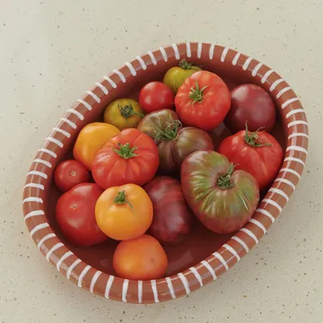 Barro ovalt serveringsfat - Natural with stripes, large 27x36 cm - HAY