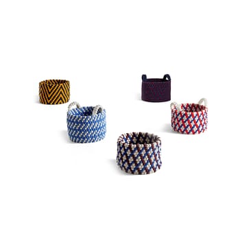 Bead korg med handtag - blue dash, large - HAY