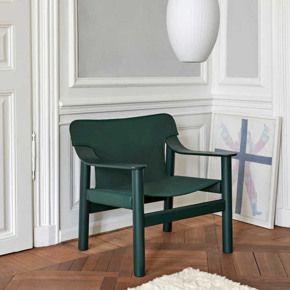 Bernard fåtölj, Tyg raw canvas beige-ekstativ HAY