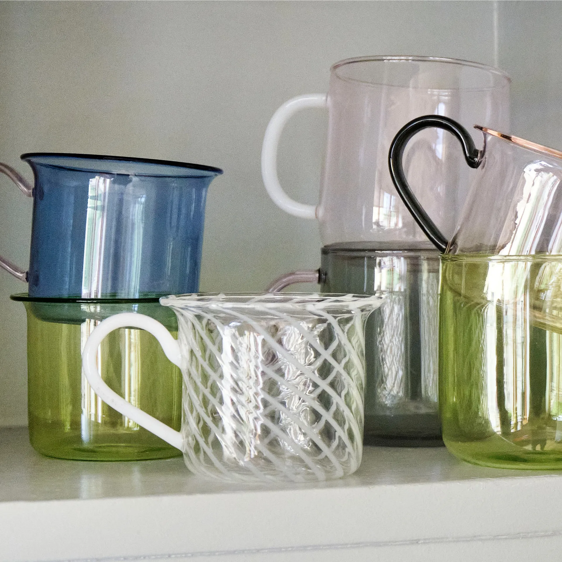 Borosilicate mugg 2-pack, Pink-white HAY