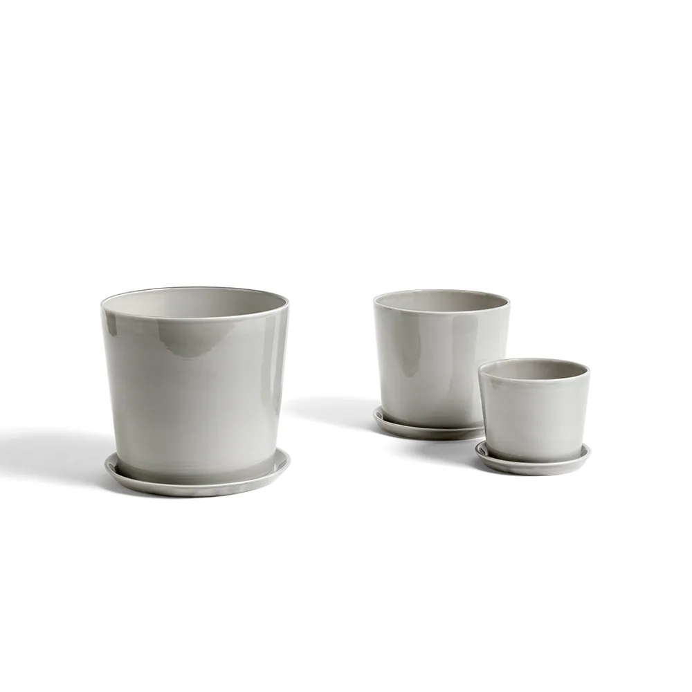 Botanical Family kruka, light grey, medium, med fat Ø13.5 cm HAY