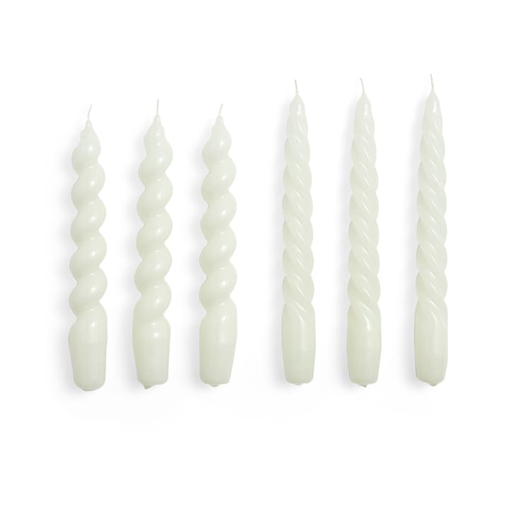 Candle Small Twist/Spiral ljus mix 6-pack - Off-white - HAY