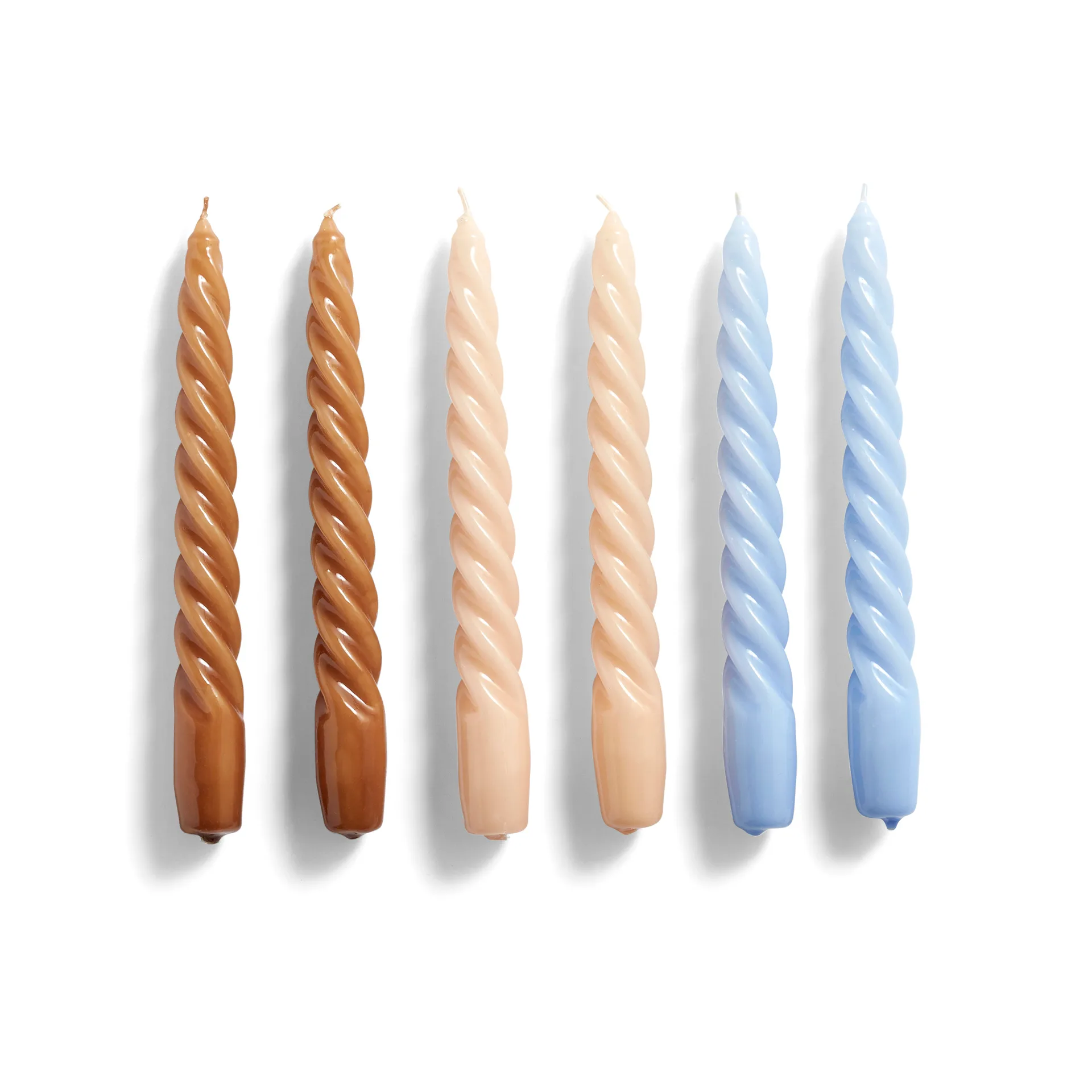 Candle Twist ljus 6-pack, Caramel-peach-lavender HAY