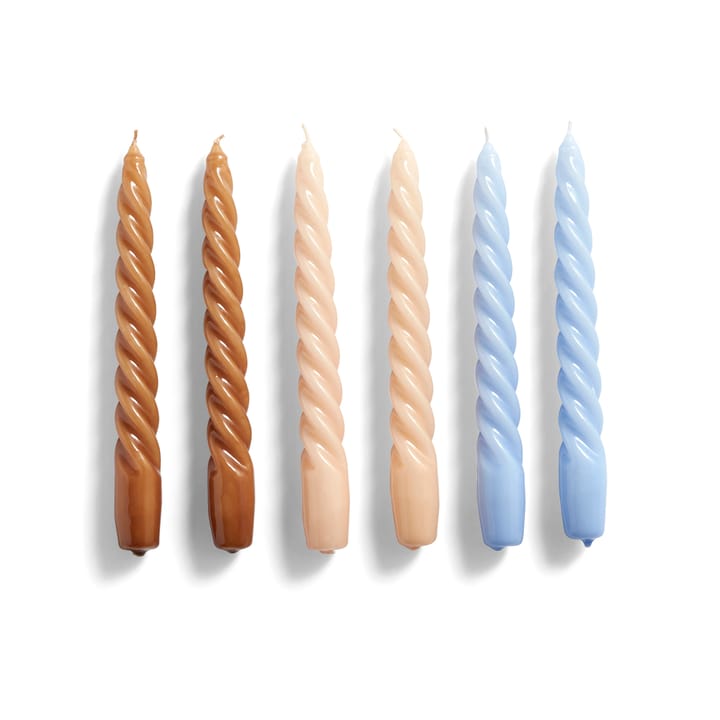 Candle Twist ljus 6-pack - Caramel-peach-lavender - HAY