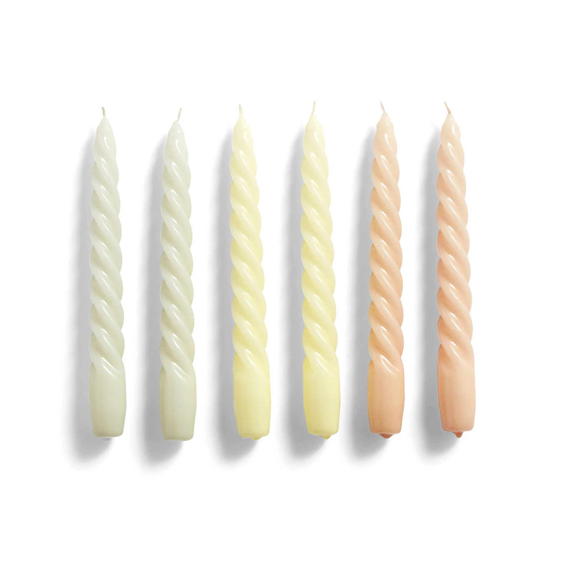 Candle Twist ljus 6-pack, Grey-beige citrus-peach HAY