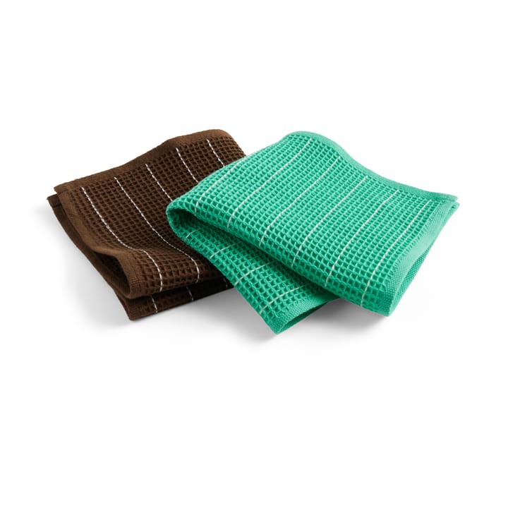 Canteen disktrasa 31x31 cm 2-pack - Chocolate pinstripe-Emerald pinstripe​ - HAY