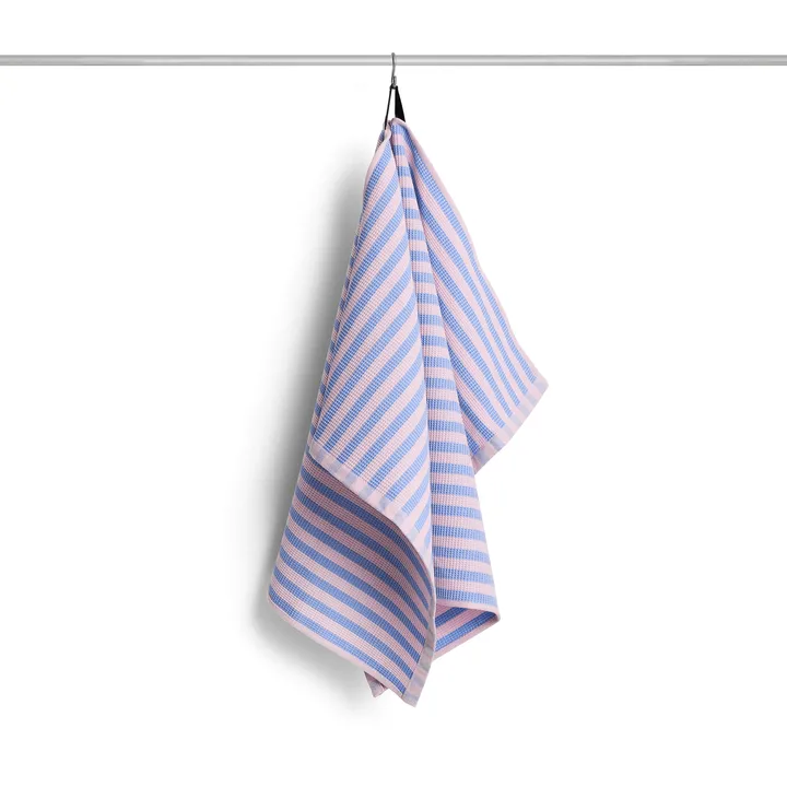 Canteen kökshandduk 52x80 cm - Sky blue-light pink block stripe - HAY