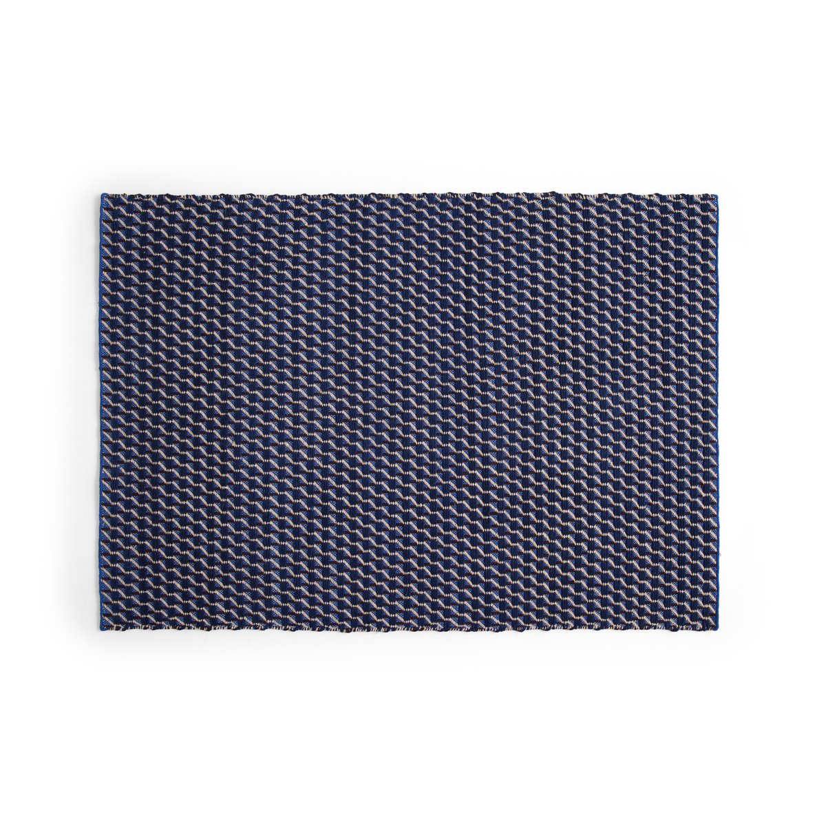 HAY Channel matta Blå-vit 140x200 cm | Skandinavisk Design | Ullmattor | Blå