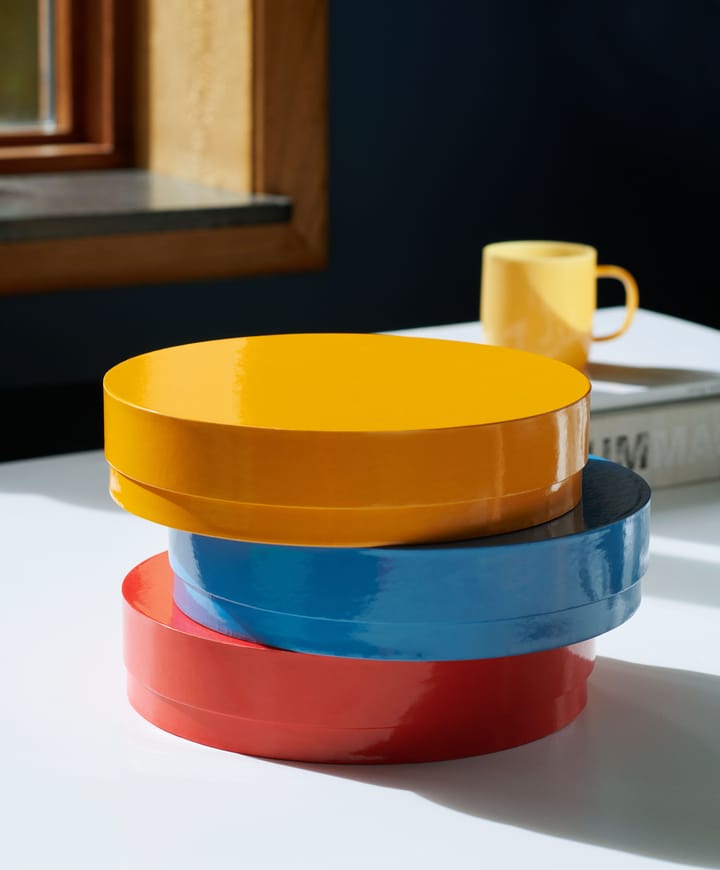 Colour Storage Round låda med lock Ø24 cm - Vibrant red - HAY