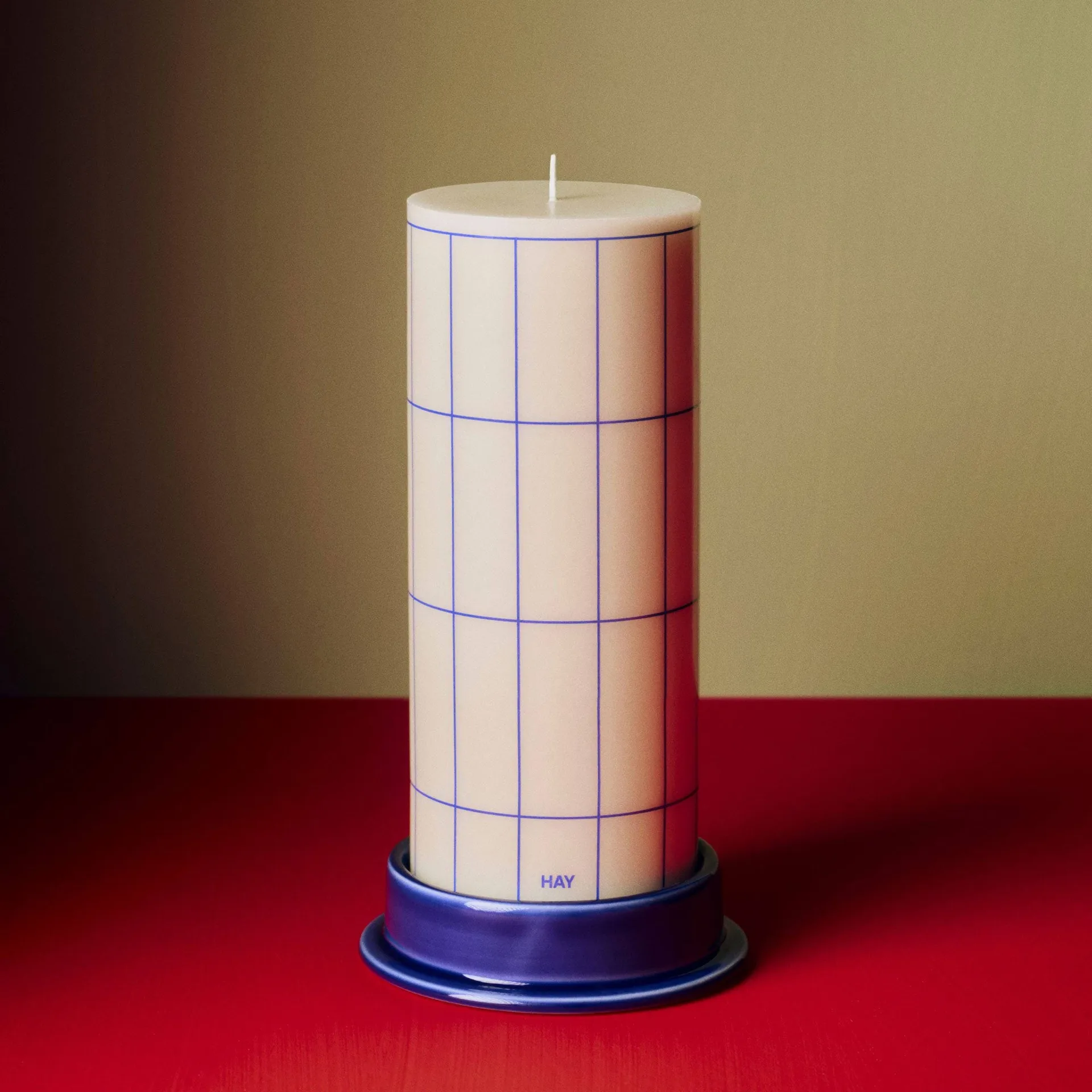 Column blockljusstake medium Ø11 cm, Royal blue HAY