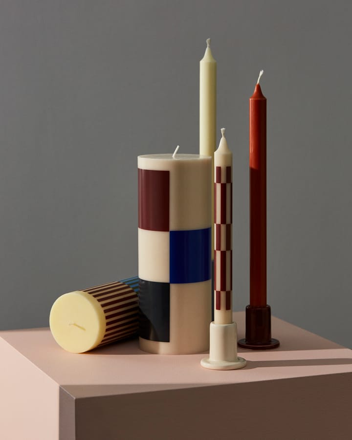 Column Candle blockljus large 25 cm - Off white-brown-black-blue - HAY