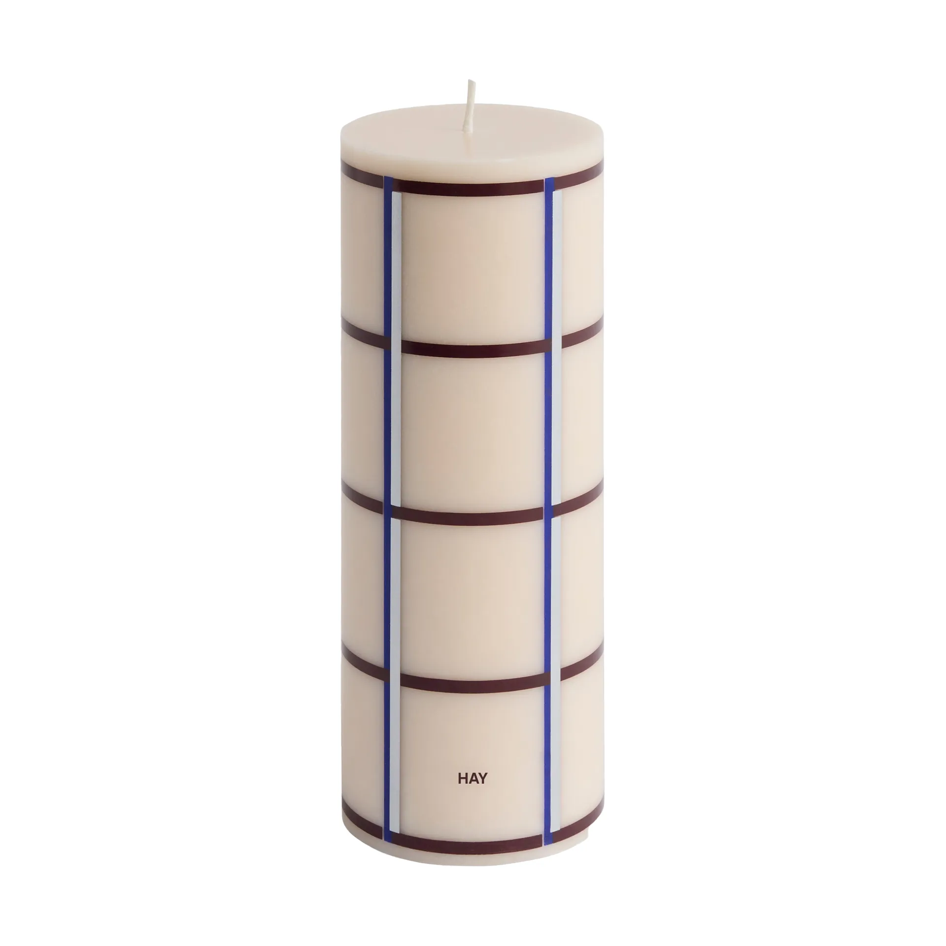 Column Candle blockljus medium 20 cm, Off white-bordeaux-blue-silver HAY