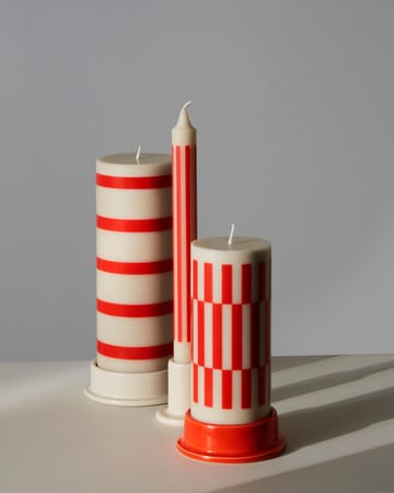 Column Candle blockljus medium 20 cm - Off white-red - HAY