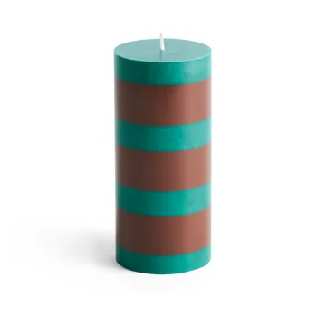Column Candle blockljus small 15 cm - Green-brown - HAY