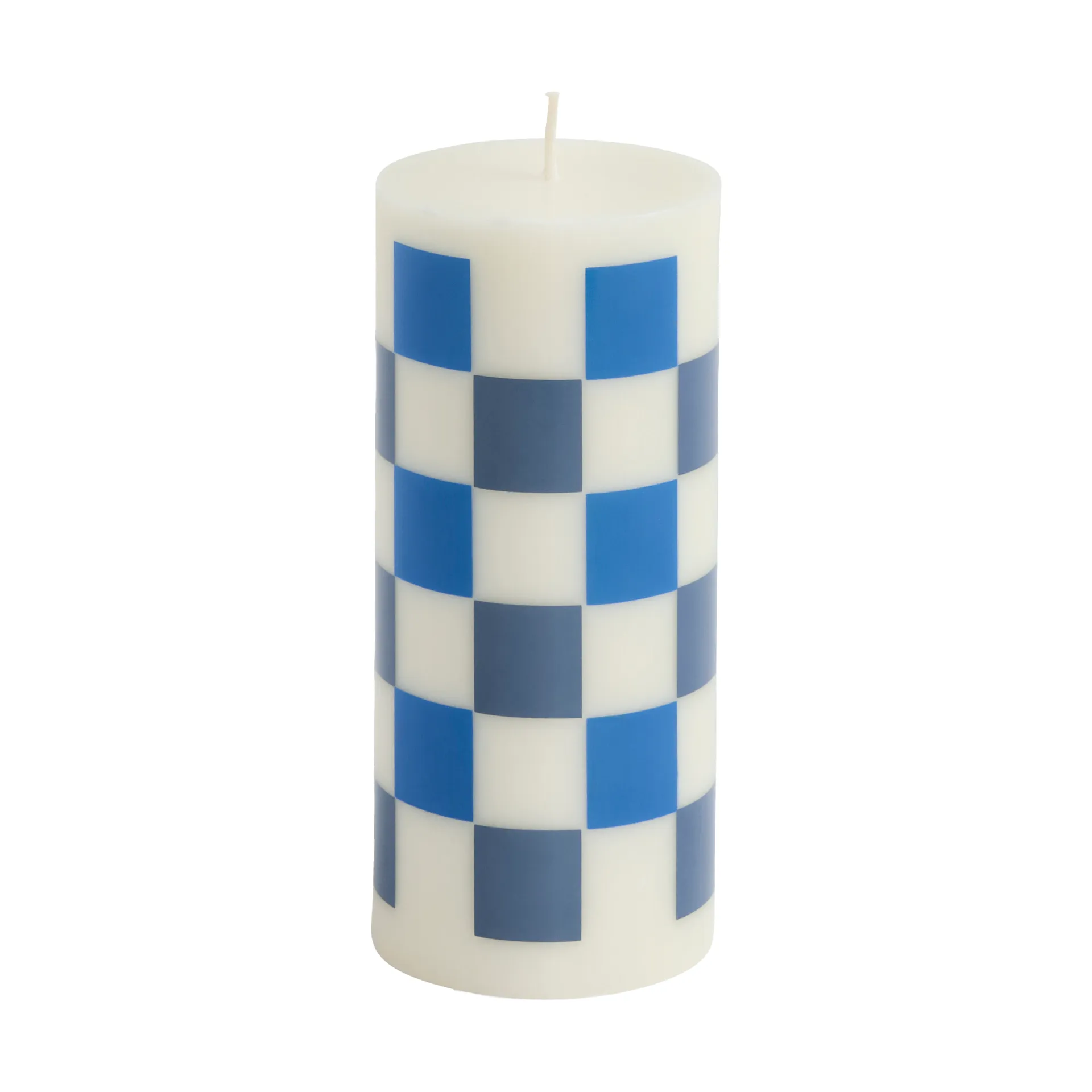 Column Candle blockljus small 15 cm, Off white-blues HAY