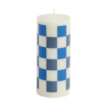 Column Candle blockljus small 15 cm - Off white-blues - HAY