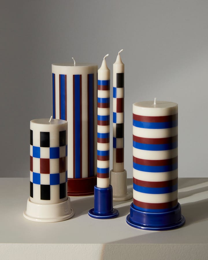 Column Candle blockljus small 15 cm, Off white-brown-black-blue HAY