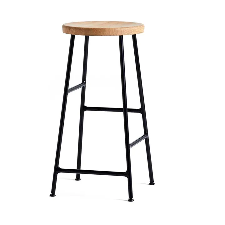 Cornet rund barpall 65 cm - Oiled oak-soft black - HAY