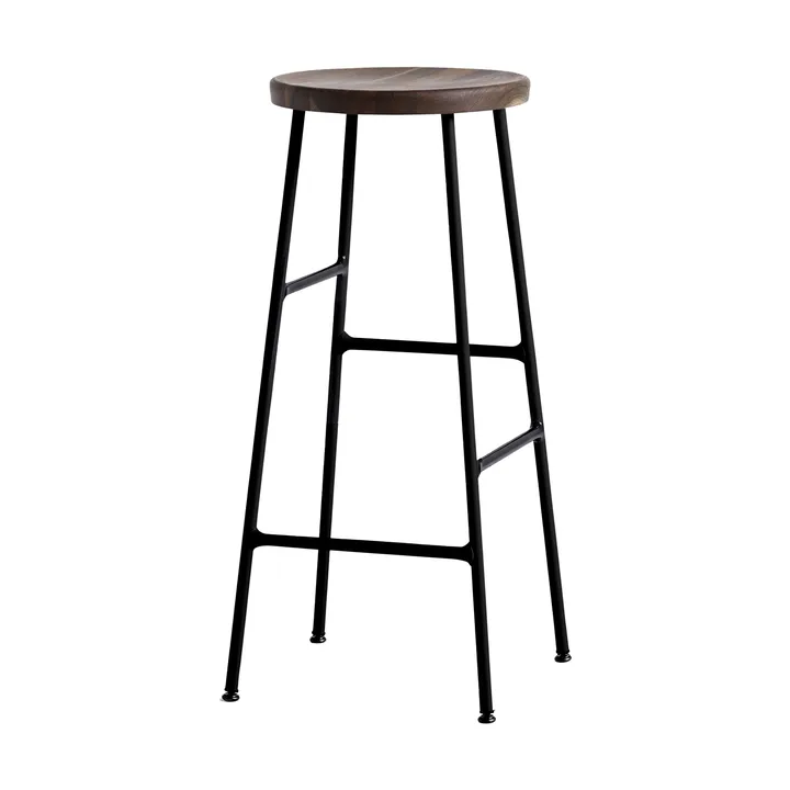 Cornet rund barpall 75 cm - Smoked oiled oak-soft black - HAY