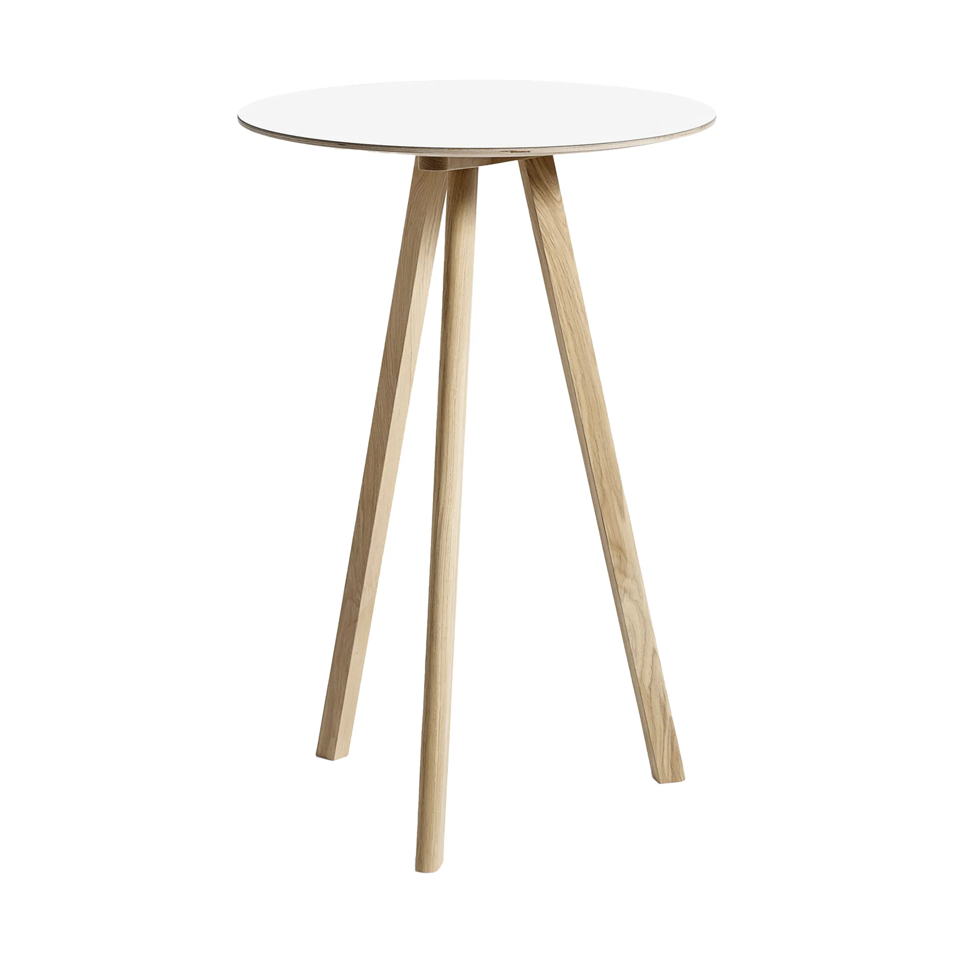 CPH20 2.0 barbord Ø70 cm, White laminate-lacquered oak HAY