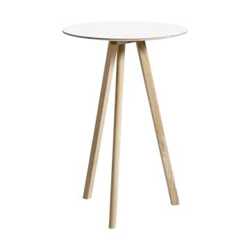 CPH20 2.0 barbord Ø70 cm - White laminate-lacquered oak - HAY
