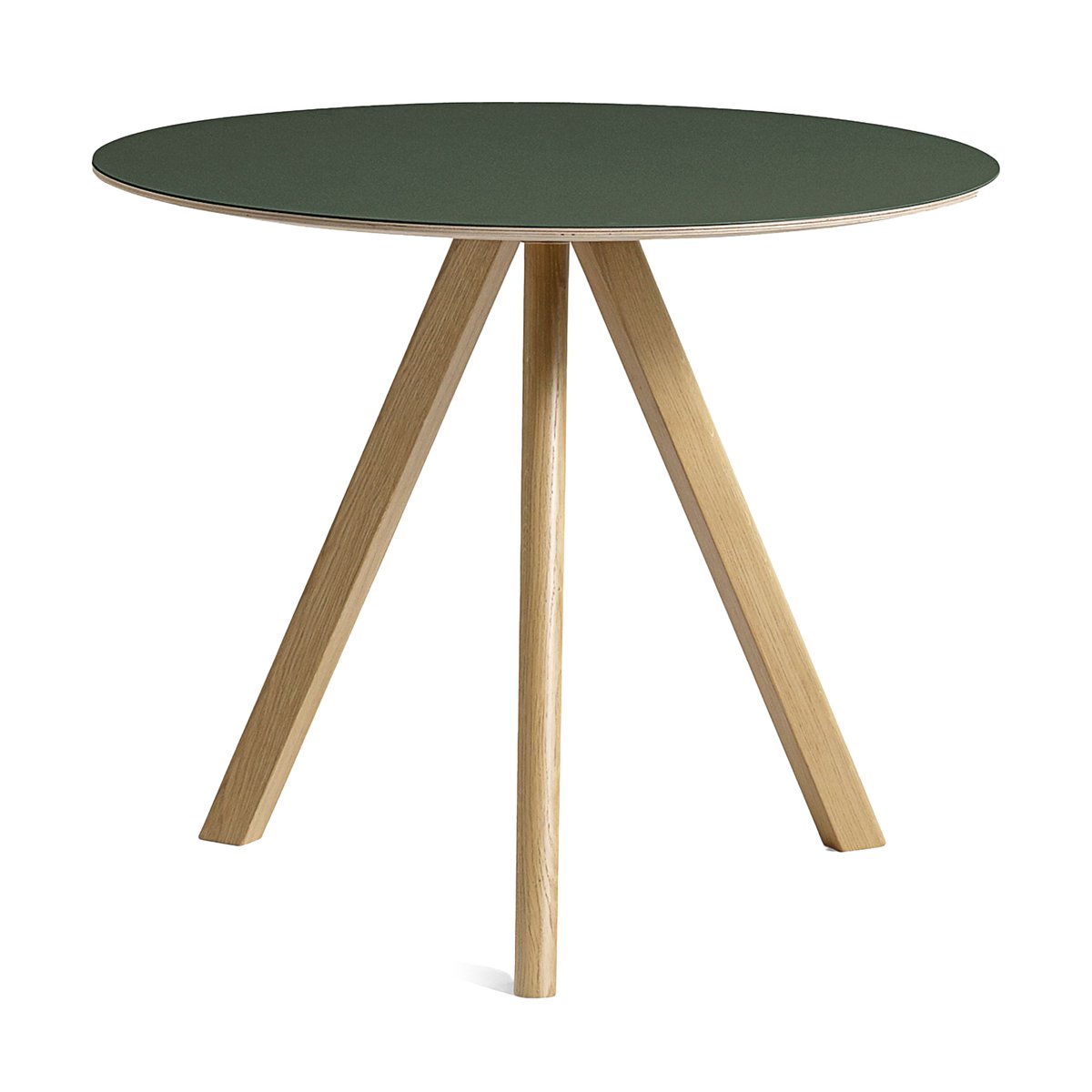 HAY CPH20 2.0 matbord 90 cm Green linoleum-lacquered oak
