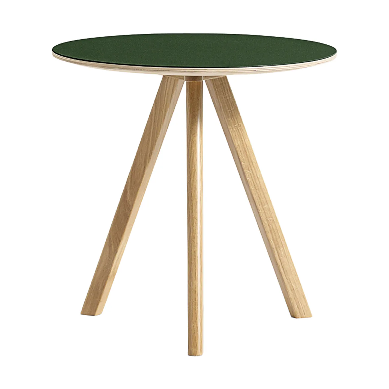CPH20 2.0 soffbord Ø50 cm, Green linoleum-lacquered oak HAY