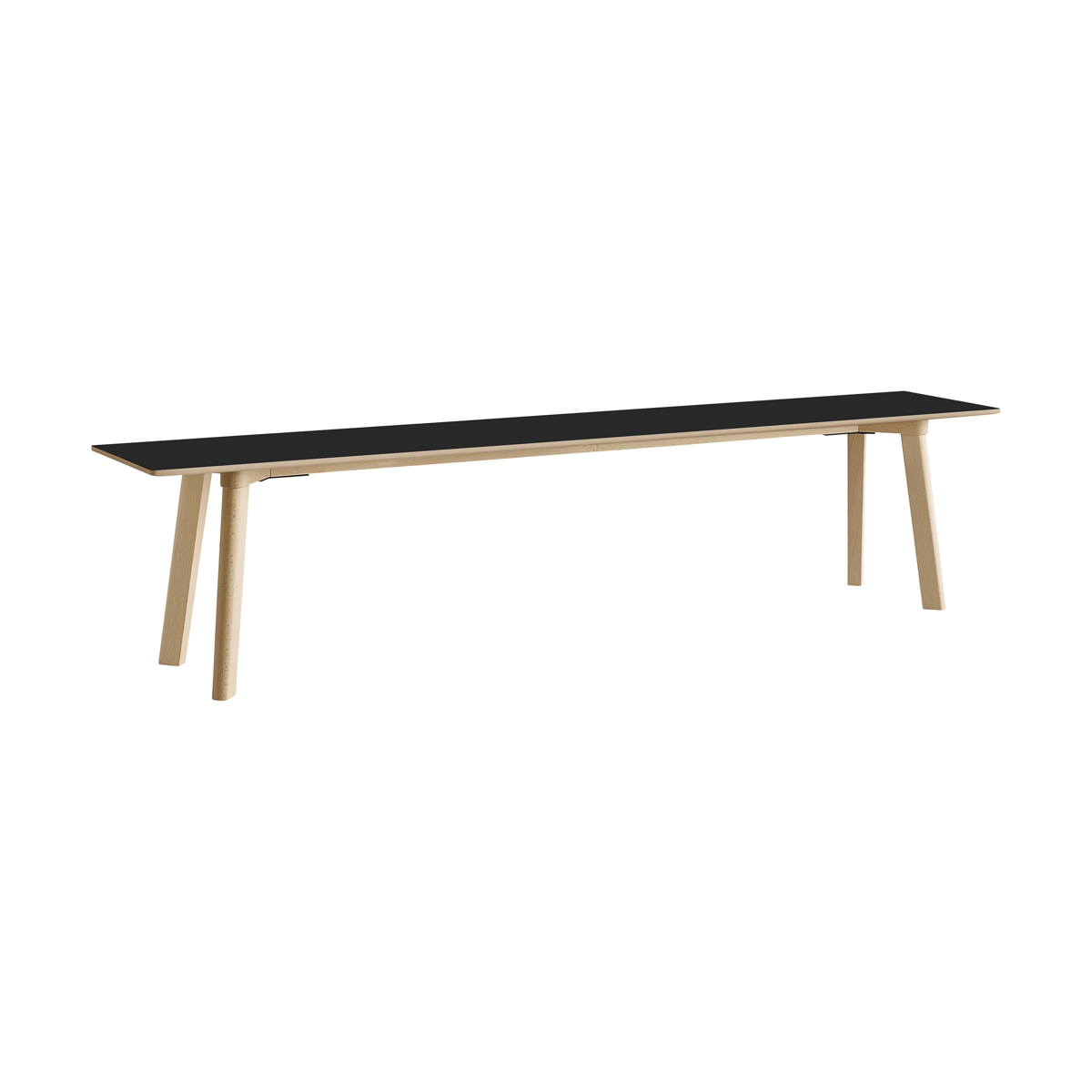 HAY CPH215 Deux 2.0 bänk 200 cm Black laminate-untreated beech
